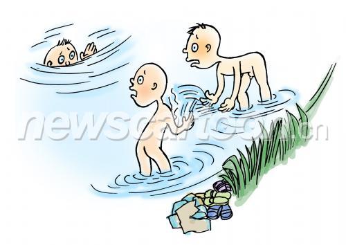 儿童防溺水漫画图片